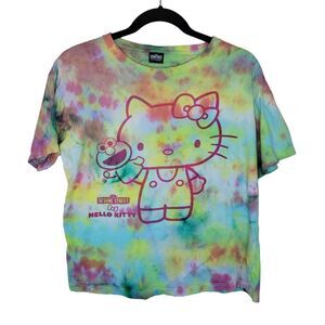 Sanrio Sesame Street Hello Kitty tie dye t-shirt size Large